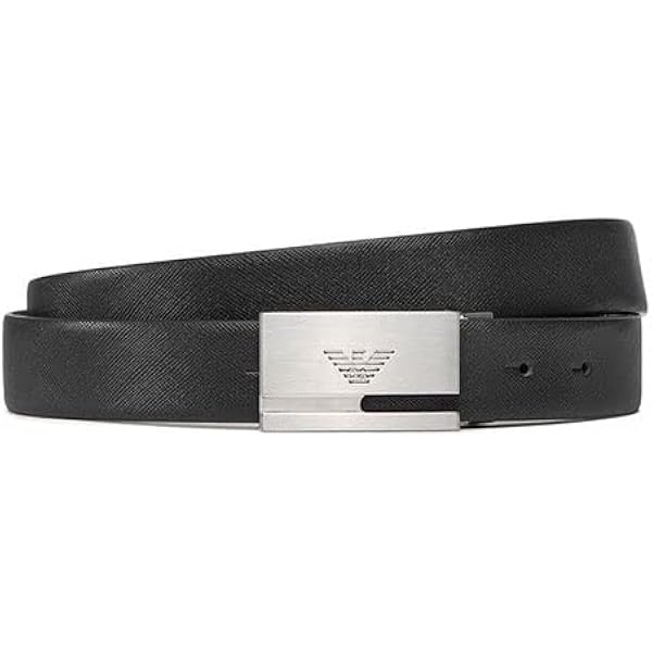 Emporio Armani Twin Buckle Reversible Men's Belt Black One Size